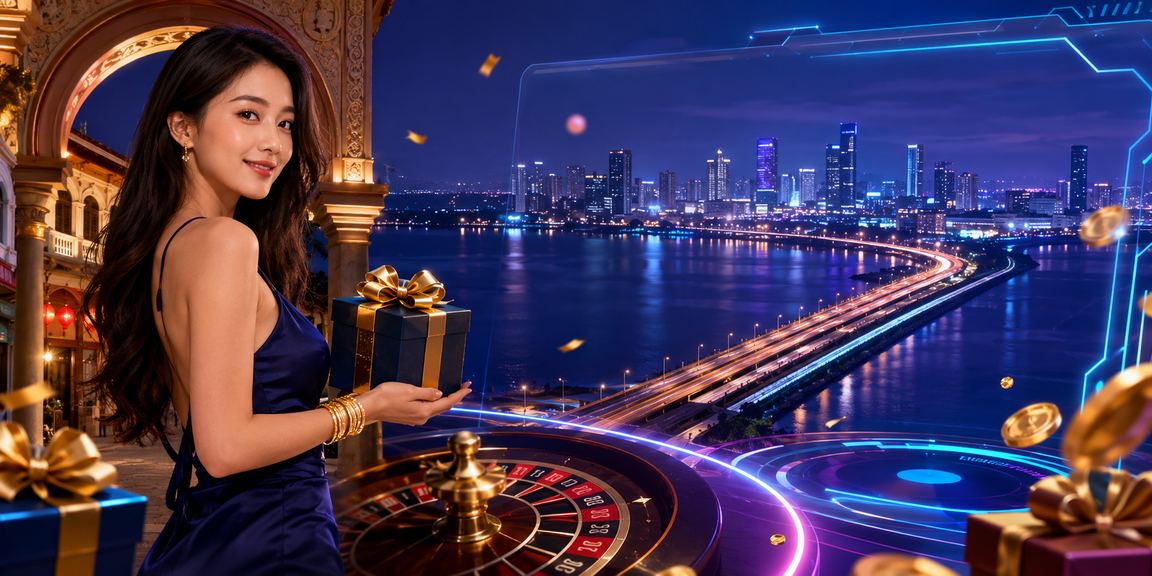 A Malay-styled roulette table in Johor set against a vibrant nighttime casino atmosphere